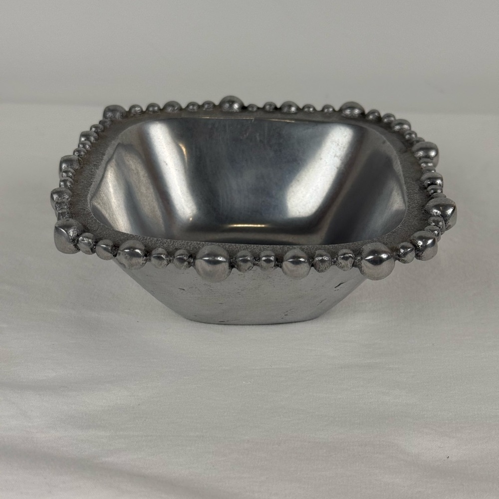 Vintage Square Decorative Bowl Pewter Made in India